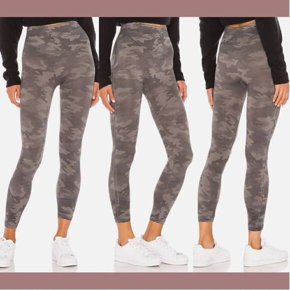 Spanx Cropped Lamn Leggings in Sage Camo - Picture 2 of 5